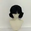 Produto popular de transmissão ao vivo: Peruca retrô francesa para meia-idade com franja desfiada, cabelo curto de seda fosca, touca de rede rosa, em estoque do fabricante