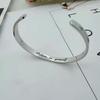 Sencillas explosiones transfronterizas de Amazon joyería de acero de titanio 6mm inspiracional acero inoxidable pulsera brazalete abierto en forma de C
