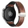 Para Samsung Watch Huawei GT5 Xiaomi Correa de Reloj de Silicona y Cuero Correa de Cuero con Patrón de Caballo Loco Transpirable con Agujeros