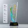 Trofeo de Metal, Vidrio y Cristal con Alas y Plumas Creativas, Modelo Nuevo 2023 para Premios de Reunión Anual, Grabado para Honrar a Empleados Destacados