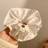 Scrunchie de Bufanda Cuadrada Blanca con Lunares Suaves Estilo Coreano para Mujer, Accesorio Versátil para el Cabello Estilo Perezoso, Goma de Pelo Cuadrada Oversize, Modelo Nuevo