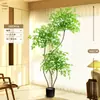 Planta Artificial Verde Nandina Bambu Planta Falsa High-End Luxo Leve Árvore Decorativa para Sala de Estar Ornamentação de Chão Interna Grande em Vaso