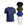 Tops masculinos de verão simples versáteis estilo americano, moda rápida secagem cor sólida manga curta gola redonda casual tendência atacado