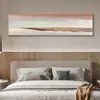 Pintura Decorativa Abstracta de Bloques de Color para Cabecera de Dormitorio, Sofá de Colores Cálidos, Banderín de Pared de Fondo para Sala de Estar, Pintura Colgante Decorativa Suave de Tira Larga