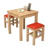 Conjunto Original de Mesa de Jantar e Cadeiras de Madeira Maciça para Uso Doméstico, Adequado para Apartamentos Pequenos, Mesas de Jantar, Cantinas, Restaurantes e Restaurantes de Fast Food, Conjunto de Bancos Quadrados de Madeira Maciça