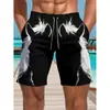 Nuevos shorts de playa deportivos de moda para hombre con estampado digital 3D transfronterizos europeos y americanos 2025, shorts atléticos casuales