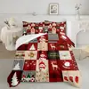 Kit de Textil para el Hogar Navideño con Impresión Digital Cepillada Temu/Jit Transpirable Agradable al Tacto Colcha Funda de Almohada Fábrica de Origen