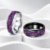 Anillo de Acero Inoxidable Tatuaje de Pez Marino Colorido Psicodélico Anillo Pintado con Ilustración Folclórica Exótica Joyería de Mano con Arte de la Cultura Asiática
