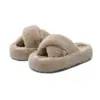 Pantuflas Mullidas 2026 Otoño/Invierno Nuevo Estilo Pantuflas Suela Gruesa Aumentadoras de Altura Estilo Mismo que Celebridades de Internet Se Pueden Usar al Aire Libre Pantuflas de Algodón Con Felpa