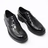 Zapatos Derby Hechos a Mano de Piel de Vaca Zapatos de Cuero Formales de Negocios Británicos Zapatos de Novio para Boda Hombres Zapatos de Cuero de Caña Baja para Hombres