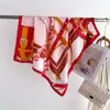 Lenço fino de seda artificial para primavera e verão, lenço quadrado de 70cm, protetor de pescoço, lenço decorativo, popular nas redes sociais, lenço de seda feminino