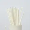 Canudos de Papel Pontiagudos Brancos 6*190mm Embalados Individualmente Canudos para Milk Tea Café 100 Peças/Pacote Adequado para 500ml