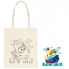 Bolsa Infantil Portátil para Compras e Pintura DIY, Material Artesanal para Jardim de Infância, Bolsa de Lona para Pintura e Colorir