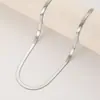 Cadena de Hoja de Acero Inoxidable, Cadena de Hueso de Serpiente Plana Dorada, Collar Corto Sencillo para Mujer, Cadena Lisa de Moda, Cadena Clavicular de Lujo Ligero
