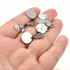 Etiqueta Redonda de Acero Inoxidable con Agujero Colgante Etiqueta Redonda Pulida a Espejo de Acero de Titanio Colgante que No se Desvanece Accesorios para Joyería DIY