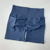 Calça de Corrida Seamless Tripla de Cintura Alta Elástica Respirável de Secagem Rápida Shorts de Esportes Yoga Sem Marcação de Biquíni Bumbum de Pêssego para Mulheres