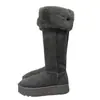 Primer Encuentro Botas de Nieve Ji Grey de Caña Alta para Mujer Estilo Nuevo 2025 Botas Largas de Suela Gruesa de Invierno Botas de Algodón Grueso Calentitas