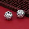 Cuentas Espaciadoras de Plata Pura 999 Cuentas Barril Doble Felicidad Plata Dura Vintage Cuentas Sueltas Accesorios Materiales para Pulsera de Cuentas Hecha a Mano DIY