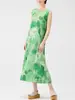 Vestido estilo japonés de Issey Miyake con un toque de alta gama, estampado elegante, corte holgado, falda versátil de longitud media, drapeado, vestido moderno y elegante