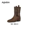 Botas Pretas Aogushi Deng Martin Femininas 2026 Nova Coleção Outono/Inverno Solado Macio Botas Emagrecedoras Solado Grosso Botas Western Super Bonitas