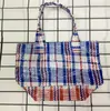 Bolso Tejido Rayas Personalizadas Color Publicidad Ikea Impreso Laminado Bolso de Mano Personalizado Compuesto Piel de Serpiente Impermeable Bolso Venta al por Mayor