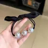 Design de Nicho Laço Pérola Elástico de Cabelo Borracha Durável Alta Elasticidade Corda de Cabelo Simples Toque de Luxo Acessórios de Cabelo Adereços de Cabeça Mulheres