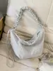 Bolsa de ombro feminina casual estampada estilo coreano, novo modelo 2026, bolsa simples de grande capacidade para o dia a dia, bolsa transversal