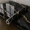 Papel Pintado Autoadhesivo Mármol Brillante Engrosado Pegatinas de Azulejo Impermeables Pegatinas de Pared para Renovación de Muebles Encimera Papel Pintado