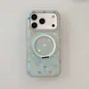 Capa de celular ins estilo coreano cor sólida base coração adsorção magnética adequada para iPhone 17 Pro Max Apple 16p suporte 15