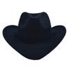 Sombrero vaquero de moda sombrero de lana sombrero de jazz sombrero retro de ala ancha sombrero de copa negro sombrero europeo y americano de ala curva entrega de una pieza
