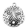 35x 30mm 5.1g plata antigua accesorios de joyería de comercio exterior al por mayor colgante pequeño colgante de fósil de erizo de mar