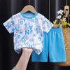 Conjunto Curto de Verão para Crianças Camiseta de Malha de Secagem Rápida para Meninos Shorts Esportivos Finos para Crianças Conjunto Casual de Duas Peças