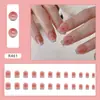 Uñas Postizas Virales de Moda 24 Piezas Estilo Francés Nuevas Uñas Postizas Degradadas