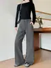 Pantalones deportivos color gris nude para mujer, otoño, corte slim, rectos, casuales, joggers, pantalones holgados, estrechos, de pierna ancha para personas petite