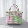 Bolsa Quadrada Pequena de Plástico Trançado, Bolsa Trançada de Lembrança da Moda, Atacado Pronto, Bolsa Trançada DIY Woven Woven do Xiaohongshu