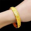 Producto Oficial Genuino de la Fábrica de Origen, Pulsera de Oro Puro Arena Dorada de 24 Quilates para Mujer, con el Personaje (Cien Bendiciones), Abierto, No se decolora, Regalo para Mamá