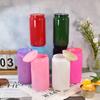Nueva Serie Navideña Colorida Vaso de Vidrio para Sublimación con Popote Taza de Agua de una Sola Capa Tarro Mason para Agua con Tapa de Plástico
