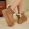 Botas de nieve cálidas transfronterizas europeas y americanas con forro de felpa, suela gruesa, casuales y de moda, engrosadas, disponibles en tallas grandes para venta al por mayor
