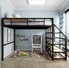 Cama mesa inferior 1,8 metros cama com estrutura de ferro economia de espaço cama elevada de camada dupla apartamento beliche superior e inferior dormitório estudantil cama de ferro