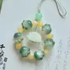 Cadena Luminosa para Teléfono con Pata de Gato y Raíz de Bodhi, Alto Valor Estético, Colgante Corto Estilo Antiguo, Cordón para Teléfono de Raíz de Bodhi Anti-Pérdida
