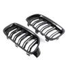 Adecuado para BMW 13-19 Serie 3 Modificado F30F35 Rejilla Frontal de Doble Barra Rejilla Frontal del Radiador Rejilla de Doble Línea Negra Brillante