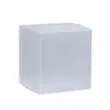 Caja plegable de embalaje de PVC al por mayor, caja cuadrada blanca esmerilada, caja de almacenamiento de plástico transparente, logo imprimible