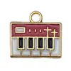 Moda Europeia e Americana Colorida Instrumento Musical Guitarra Violino Piano Tom Liga de Zinco Gota de Óleo DIY Acessórios de Joias Pequenos Pingentes