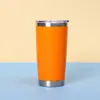 Taza de Coche Transfronteriza de 20 oz, Taza Térmica de Acero Inoxidable 304, Taza de Agua para Coche Portátil Gruesa de Gran Capacidad Personalizada con Popote