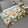 Alfombra de Piso Suave Absorbente Antideslizante de Barro Diatómico de Flor Tridimensional 3D para Baño, Entrada de Casa, Puerta de Entrada, Alfombra de Piso, Tapete para Pies Resistente a la Suciedad