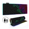 Alfombrilla de mesa luminosa RGB LED para ratón borde de bloqueo venta caliente impresión cruzada animación juego oficina aprendizaje fabricantes al por mayor