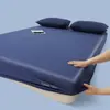 Sábana de Algodón Tejido de Punto de Alta Densidad Grueso Clase A Sin Costuras, Color Sólido Simple, Cubre Cama Absorbente de Humedad para Dormir Profundamente en Todas las Estaciones