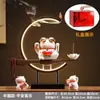 Adornos de gato de la suerte sacuden la mano anillo de lámpara LED tienda de gatos ricos el negocio está en auge regalo sala de estar inauguración gato