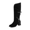 40-47 Exportação Outono e Inverno Estilo Britânico Botas Western Botas Botas Longas Bico Redondo Salto Alto Salto Grosso Botas Altas