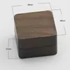 Yabin Madera Maciza Nogal Negro Gemelos Caja de Madera Set de Regalo para Hombres, Gemelos Rectangulares y Botones de Puño Set de Caja de Regalo Almacenamiento
